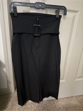 Levi's Black High-Waist Belted Pencil Skirt with Buckle